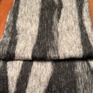 Black and Gray Striped Scarf
